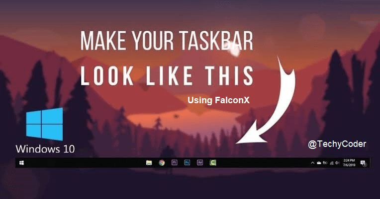 center taskbar icons, windows, falconx