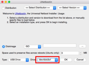 Select Identifier for usb drive