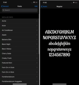 typo design, iphone fonts, install custom fonts on iOS