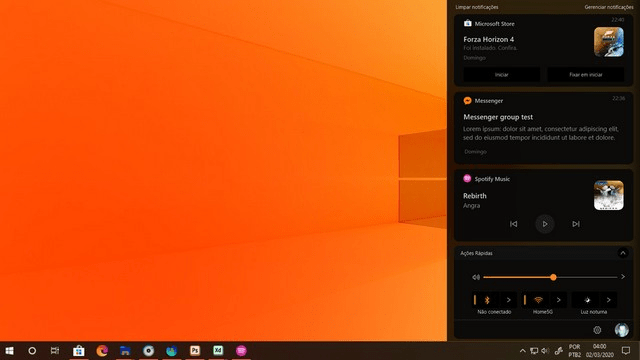 action center dark, windows 10 redesigned action center