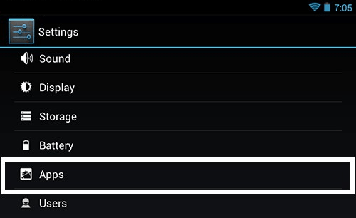 Settings app on android