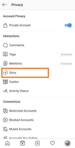 Hide instagram stories from someone
