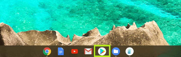 Google Playstore on chromebook taskbar, install whatsapp on chromebook, run whatsapp on chromebook