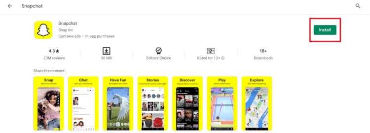 Snapchat install on chromebook