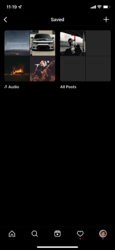 Saved Audio and All Posts in Instagram Profile