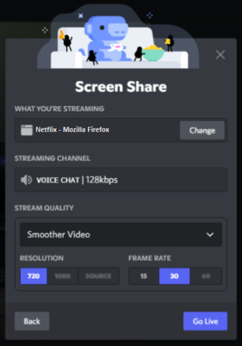 Select Streaming Quality and Frame Rate