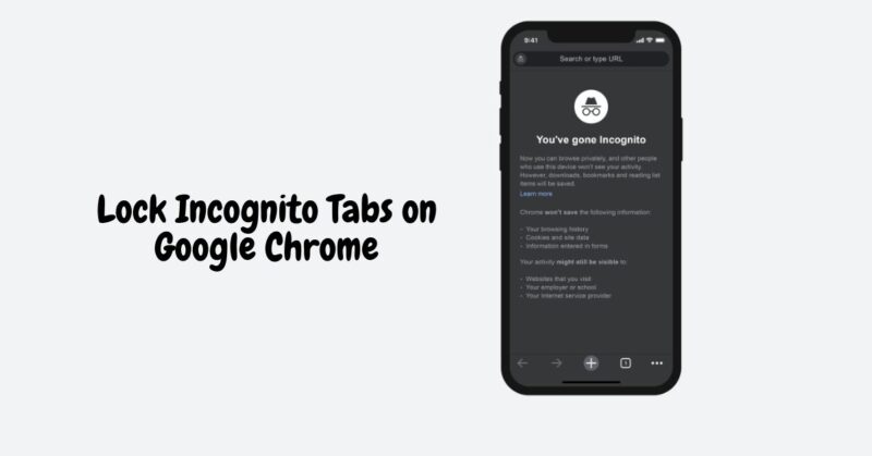 A smartphone showing how to hide google chrome incognito tabs